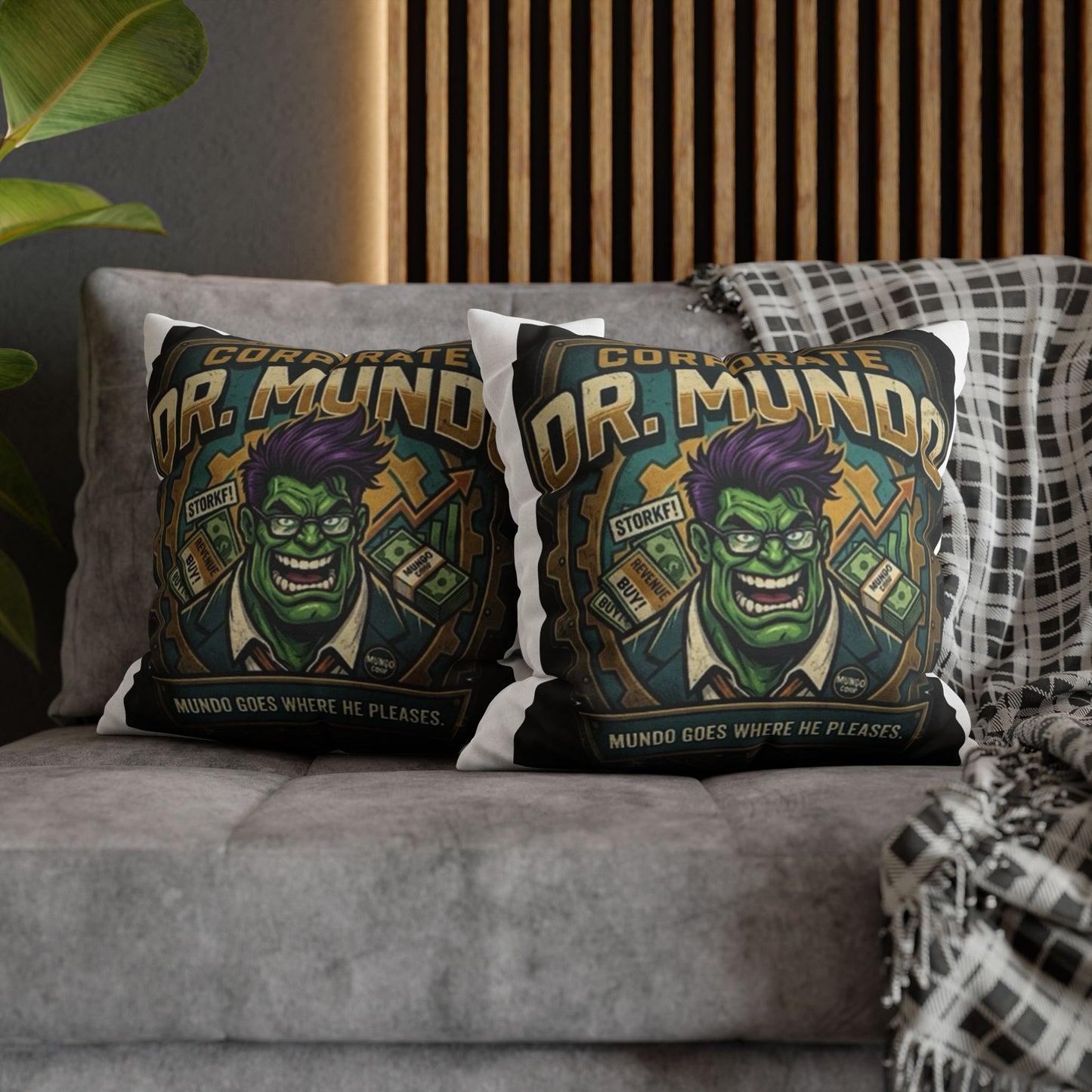 Dr. Mundo Corporate Pillowcase — Funny Gaming Monster Throw Pillowcase