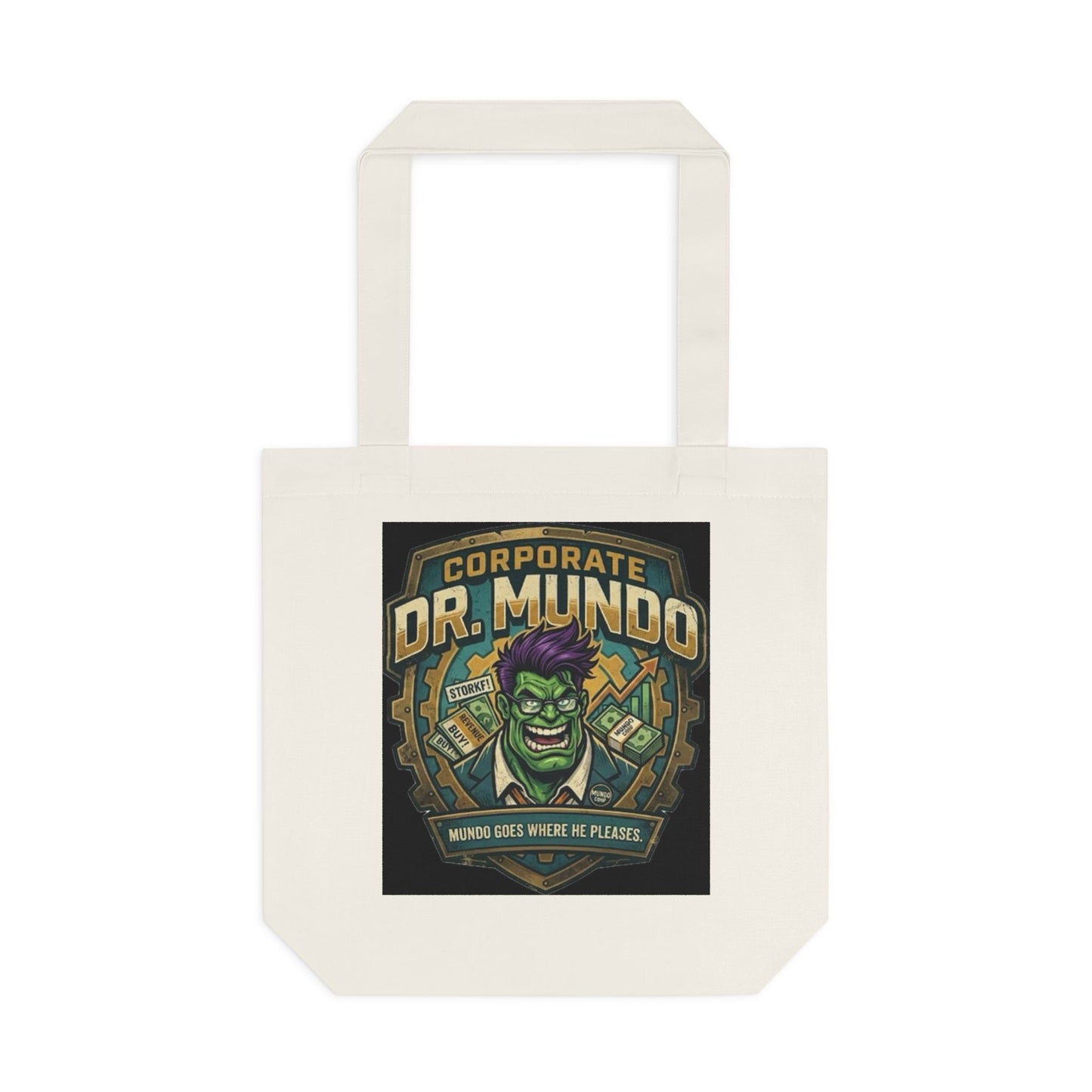 Tote Bag — "Corporate Dr. Mundo" Gamer Tote with Humorous League of Legends Design