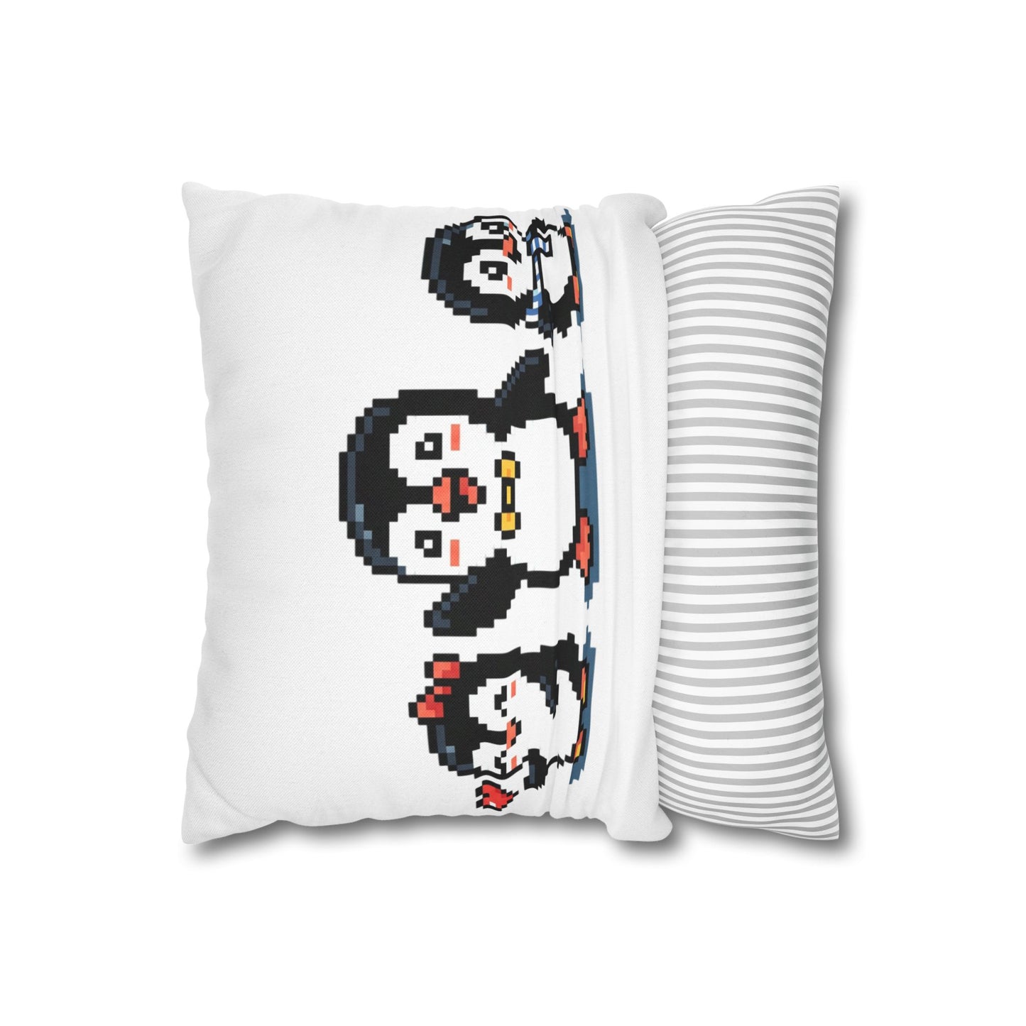 Pixel Penguin Family Pillowcase — Cute Retro 8‑Bit Throw Pillow Cover