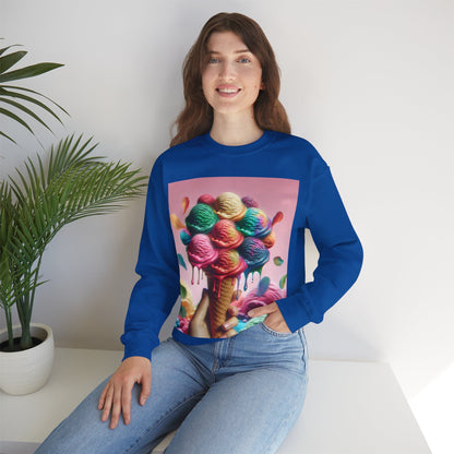 Colorful Ice Cream Crewneck Sweatshirt - Sweet Summer Vibes