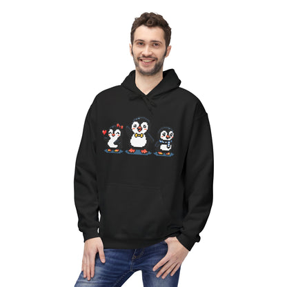 Pixel Penguin Hoodie — Cute Retro 8-Bit Penguin Family Pullover